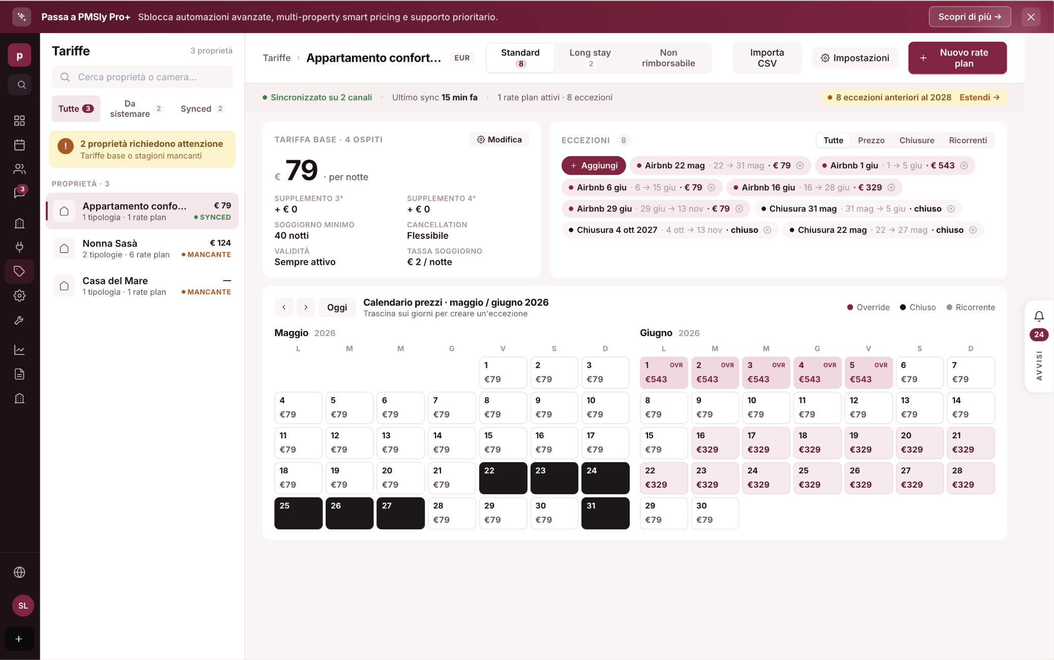 Tariffe e disponibilità PMSLY