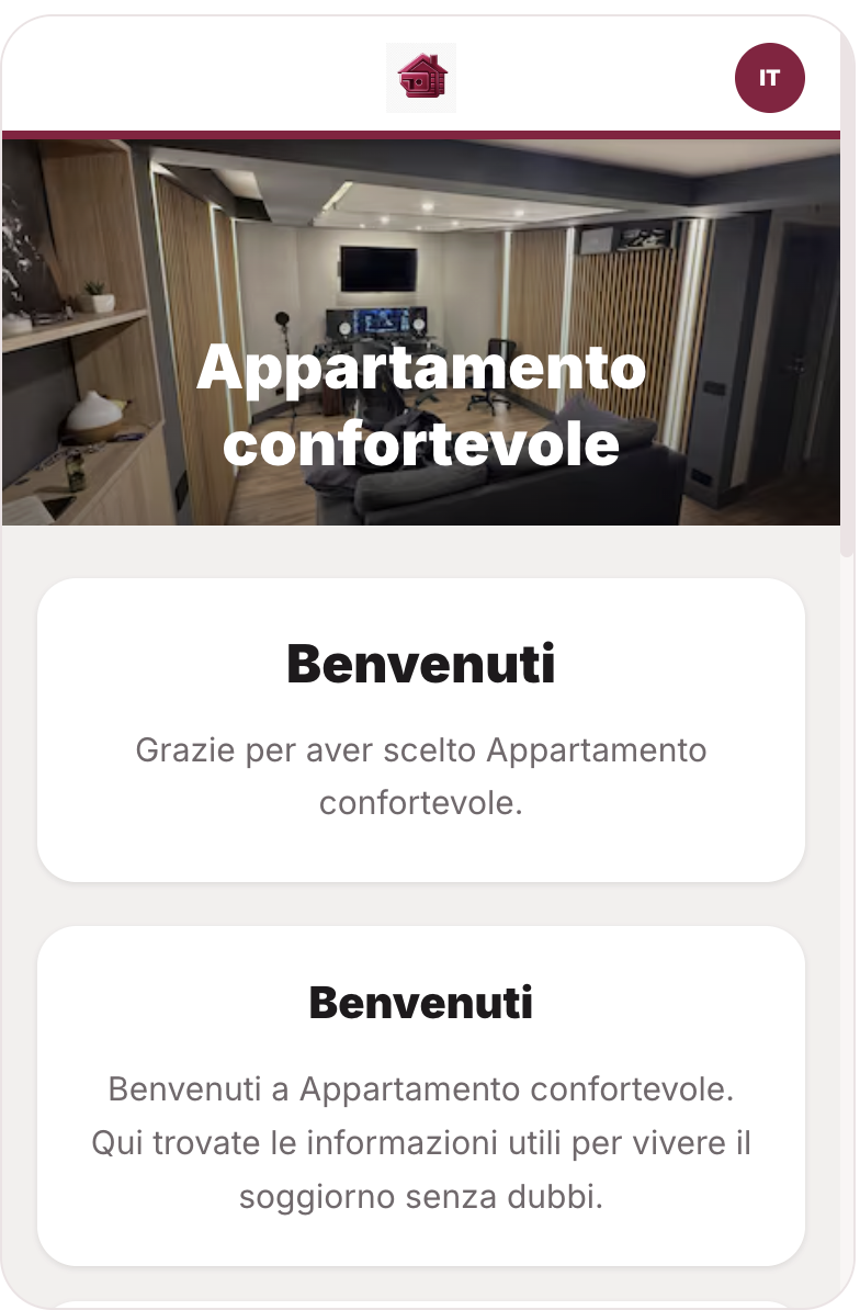 Esempio reale di guida ospite PMSLY aperta da smartphone
